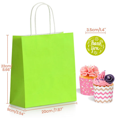 Parmedu Small Paper Gift Bags with Handles - 30 Pack 8.7"x3.5"x7.9" Colorful Party Favor Bags Bulk, Gift Bags for Christmas, Birthdays, Weddings, Festivals, and Parties (6 Colors)