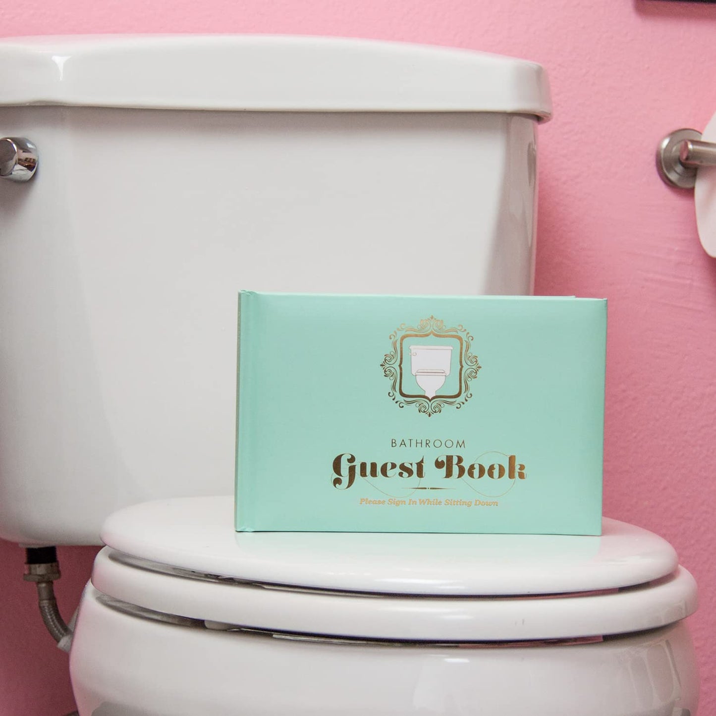 Knock Knock Bathroom Guest Book, Funny Guest Bathroom Book & Gift for Adults, Fill-in-the-Blank Book, 112 Pages
