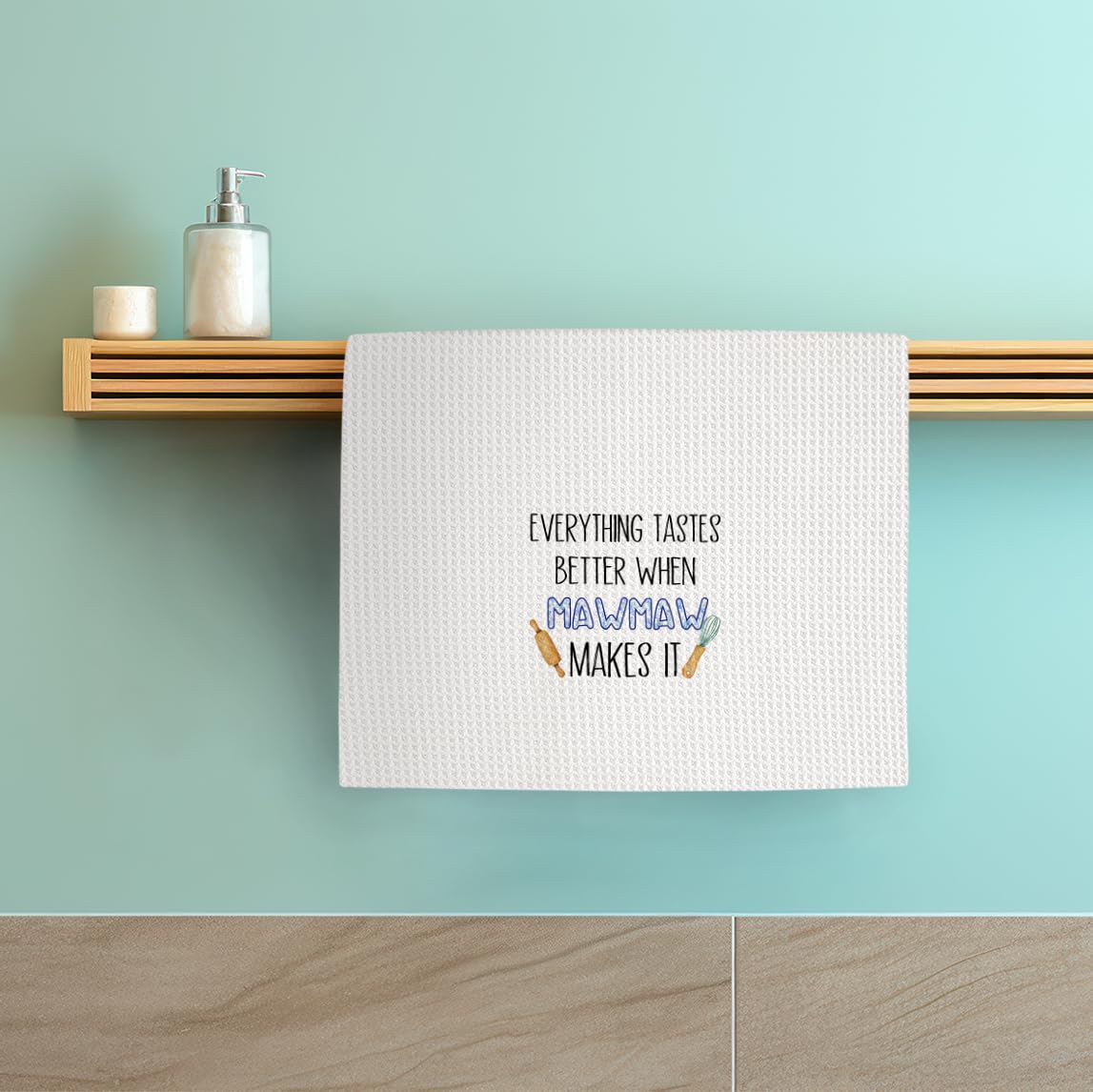 Mawmaw Gifts Kitchen Towels, Gifts for Mawmaw Dish Towels Tea Towel, Gift for Grandma, Grandma Gift from Grandkids Hand Towels for Bathroom, 16x24 Inches
