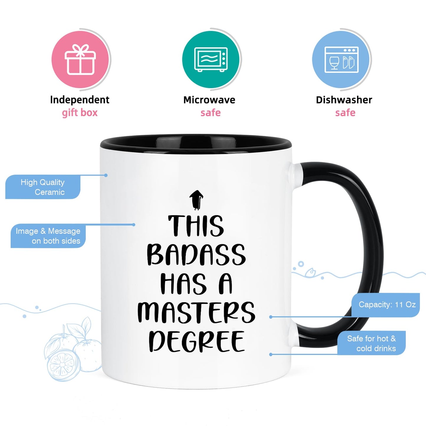 Maustic Graduation Gifts for Her Him, Masters Degree College Graduation Gifts for Daughter Son Friend, 11 Oz