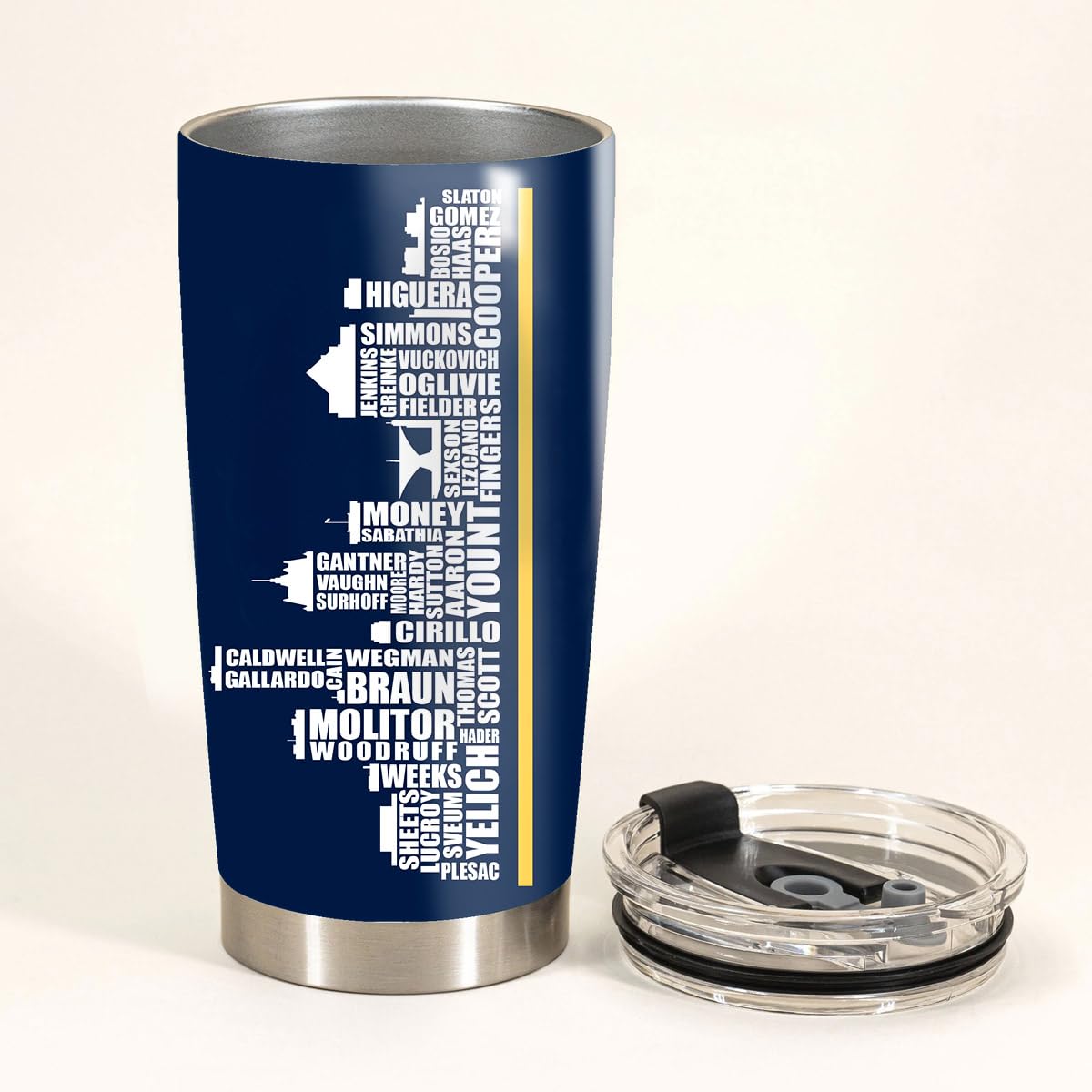 Schian Milwaukee City Skyline Legends Baseball Tumbler - Coffee Mug Insulated Tumbler With Lid - Mother's Day, Father's Day, Birthday, Christmas Gifts For Fans - 20 Oz| Stainless Steel