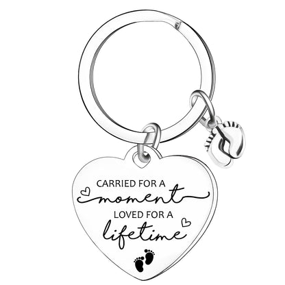 Ghloyza Miscarriage Memorial Keychains for Women Carried for A Moment, Loved for A Lifetime Miscarriage Gift for Mothers Infant Loss Keepsake, Silver