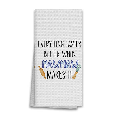 Mawmaw Gifts Kitchen Towels, Gifts for Mawmaw Dish Towels Tea Towel, Gift for Grandma, Grandma Gift from Grandkids Hand Towels for Bathroom, 16x24 Inches