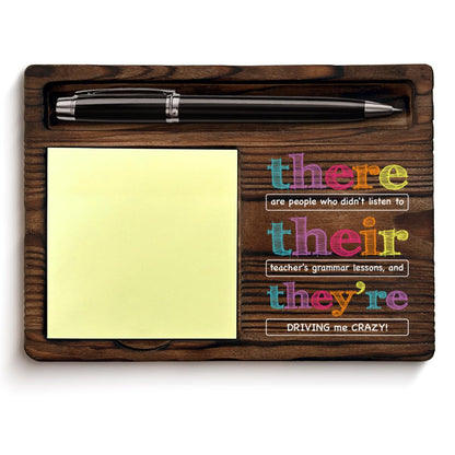 English Teacher Gifts for Women Men, Funny Gifts for English Teacher Grammar Teachers Sticky Note Holder Classroom Office Decor