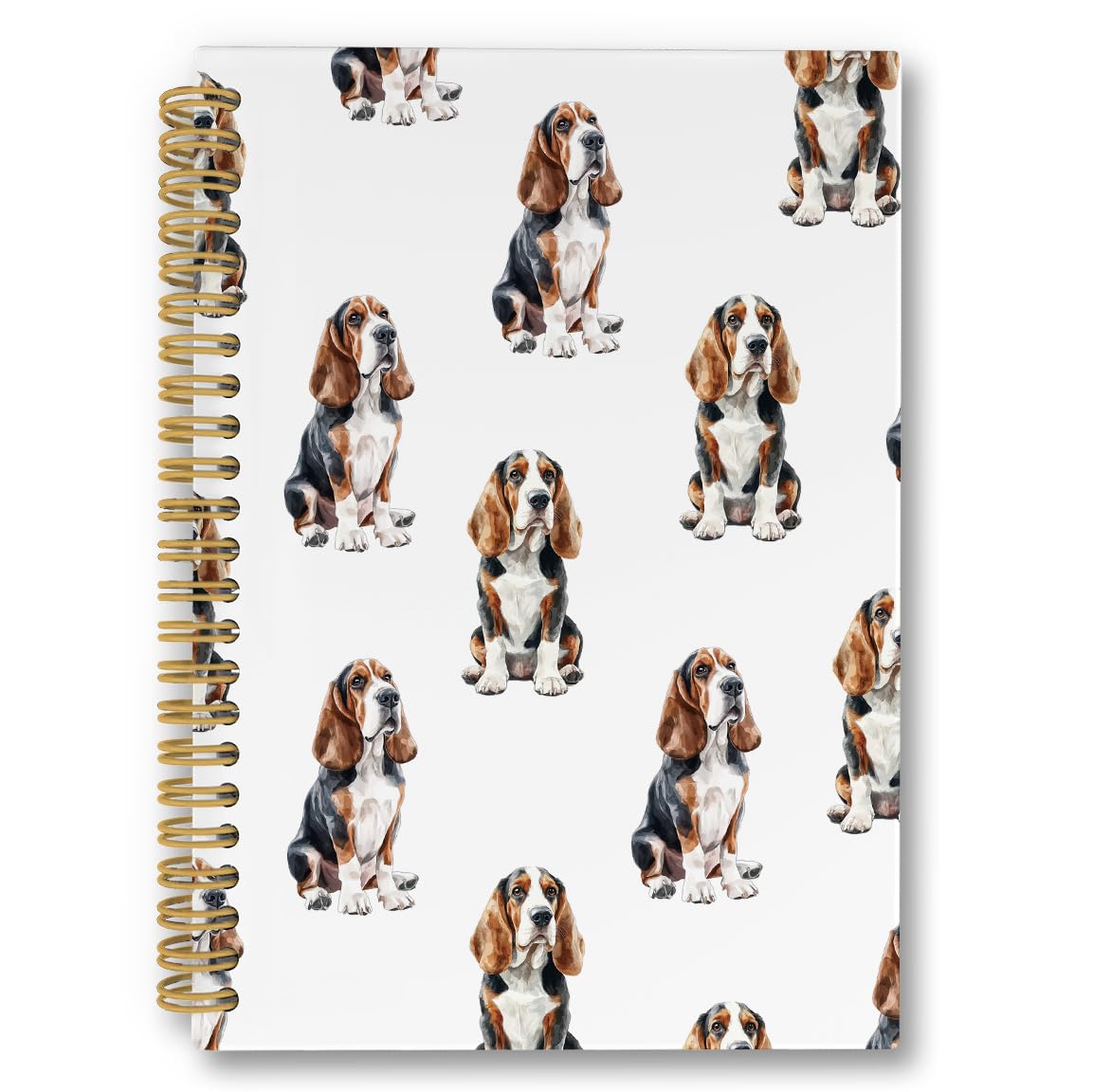 Funny Basset Hound Gifts Spiral Notebook, Basset Hound Gifts for Women Dog Mom Journaling Notebooks, Dog Lovers Gift College Ruled Spiral Notebook for School Office Supplies, 5.5x8.3inch