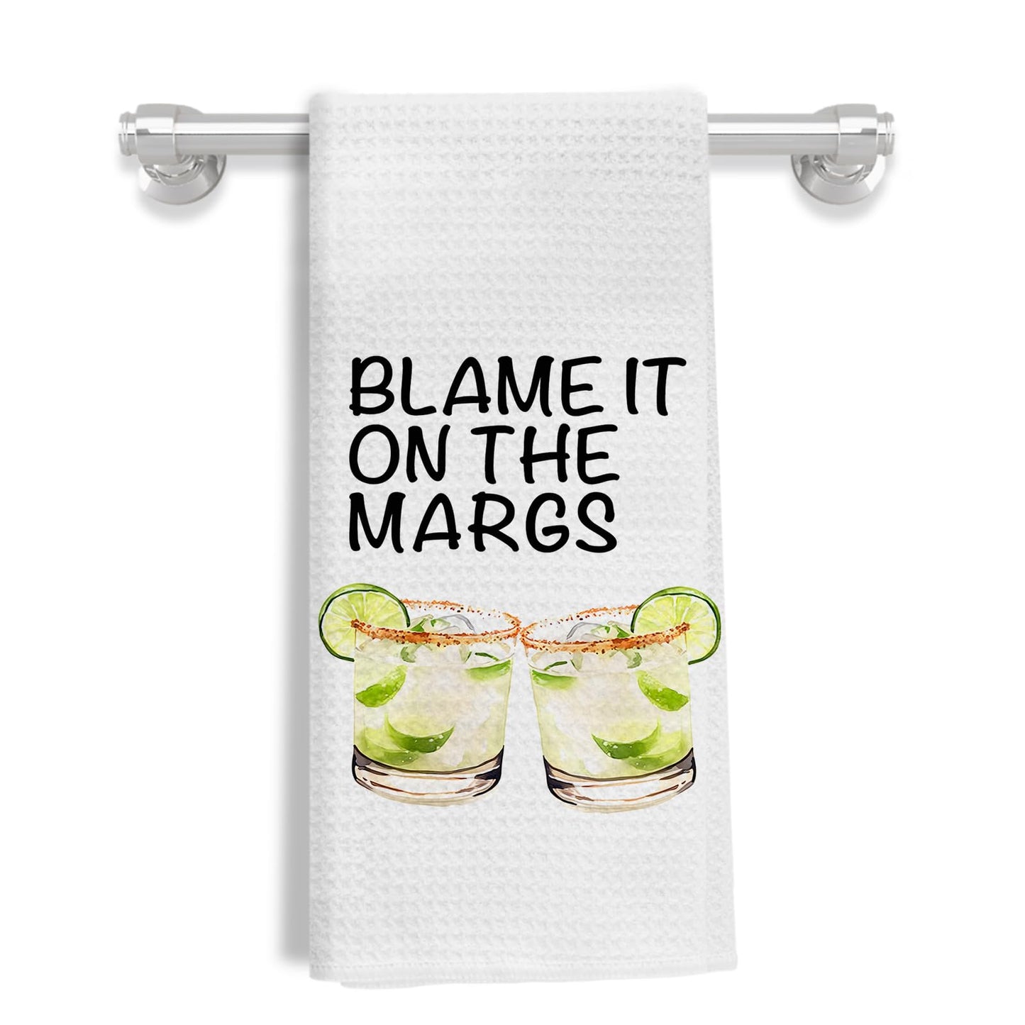 Spicy Margaritas Kitchen Towels, Gifts for Margarita Lovers Dish Tea Towels for Kitchen Decor, Blame It on the Margs Decorative Hand Towels for Cocktail Bar Cart, 16x24 Inch