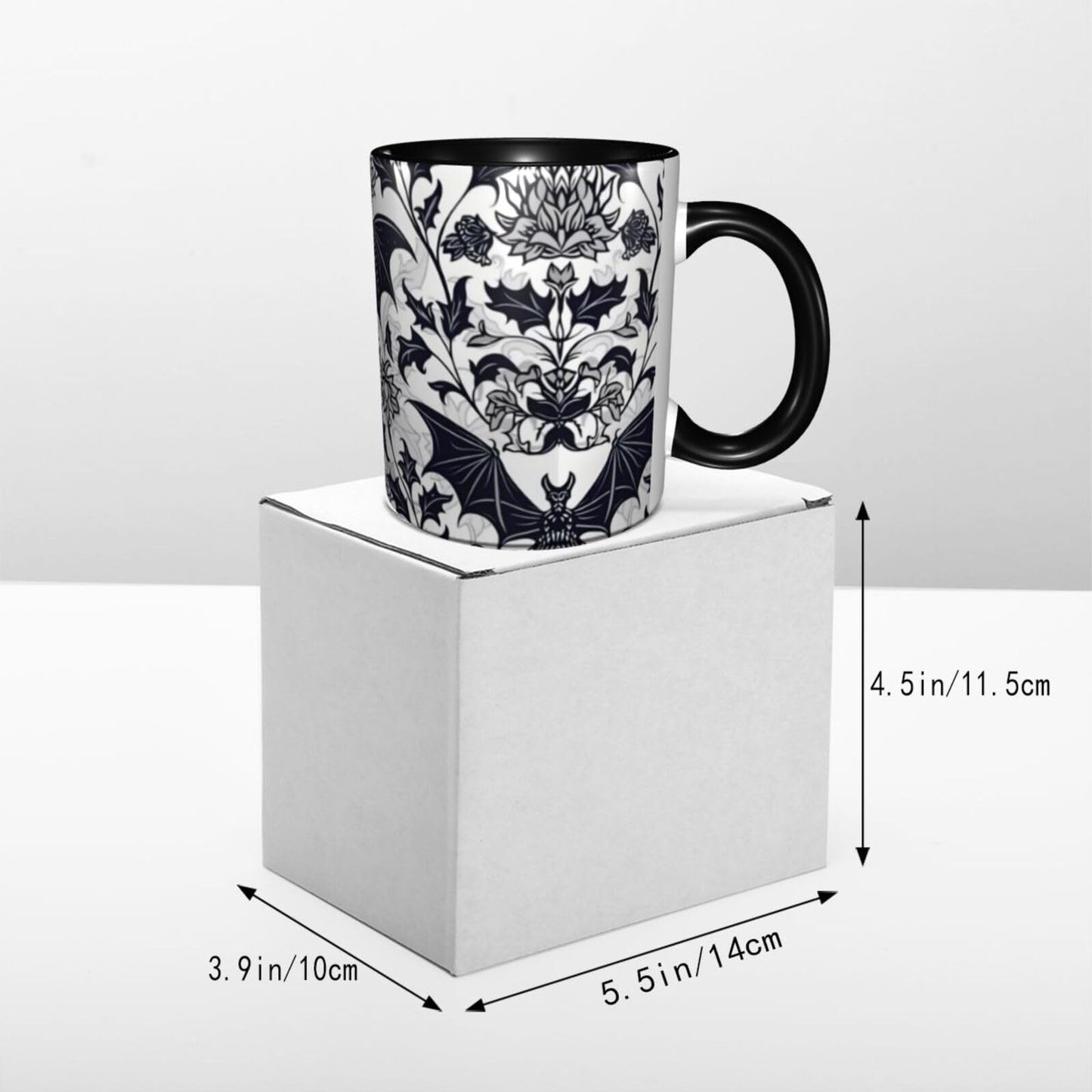 Bat Coffee Mug 11oz Ceramic Tea Cup Kitchen Decor Microwave Safe for Office and Home Novelty Christmas Gifts for Men Women