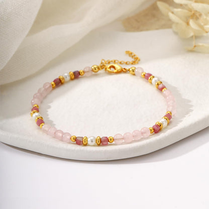 Natural Healing Crystal Bracelet for Women, Anxiety Relief Healthy Pregnancy Triple Protection Citrine Jewelry Gift for Friends Daughter Sister Mom Colleague