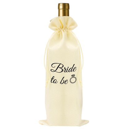 ZuEiiDop Bride to Be Wine Bag Bridal Party Supplies Bachelorette Party Decorations Bridal Shower Gifts for Bride to Be Drawstring Wine Gift Bags for Engagement Parties Gift for Her Women Friend