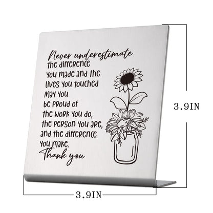 Thank You Gift for Women, Coworker, Friends, Teacher, Retirement Gifts for Coworker, Women, Desk Table Shelf Sign Decor, Inspirational Office Gift for Colleague Leaving Job