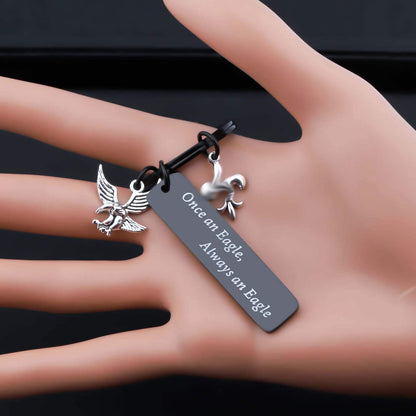 ENSIANTH Eagle Gift for Scouts Scout Keychain Scouts Leader Gift Scout Court of Honor Gift Eagle Keychain (Black)