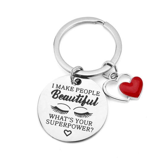 Gosknor Beautician Keychain, Esthetician Keychain Charm Makeup Artist Jewelry Beautician Gift to Women Lash Makeup Artist