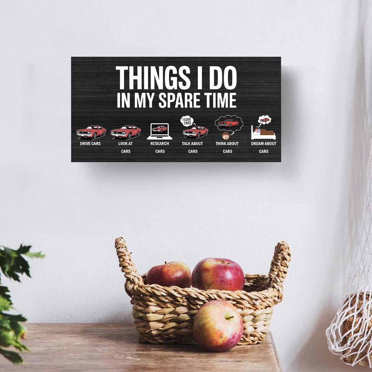 Things I Do In My Spare Time,Hanging Guy Car Enthusiast Wooden Signs, Office Wall Decor, Funny Humorous Home Decor Signs Suitable For Gifts To Colleagues And Friends 12 x 6 inch