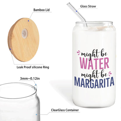 margarita glasses cup Gifts for Cocktail Lovers, Funny Might Be Margarita Tumbler Gifts For Women 14oz,Tequila Lime drinking jar for Cocktail Lovers