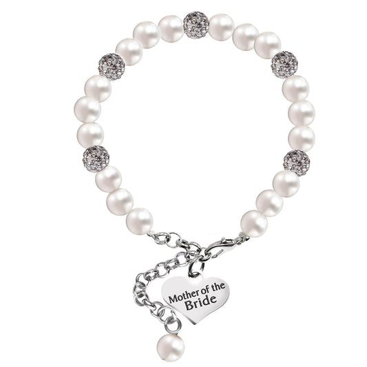 LParkin Mother of the Bride Gifts Pearl Bracelet Wedding Gift for Mom Mother in Law Jewelry