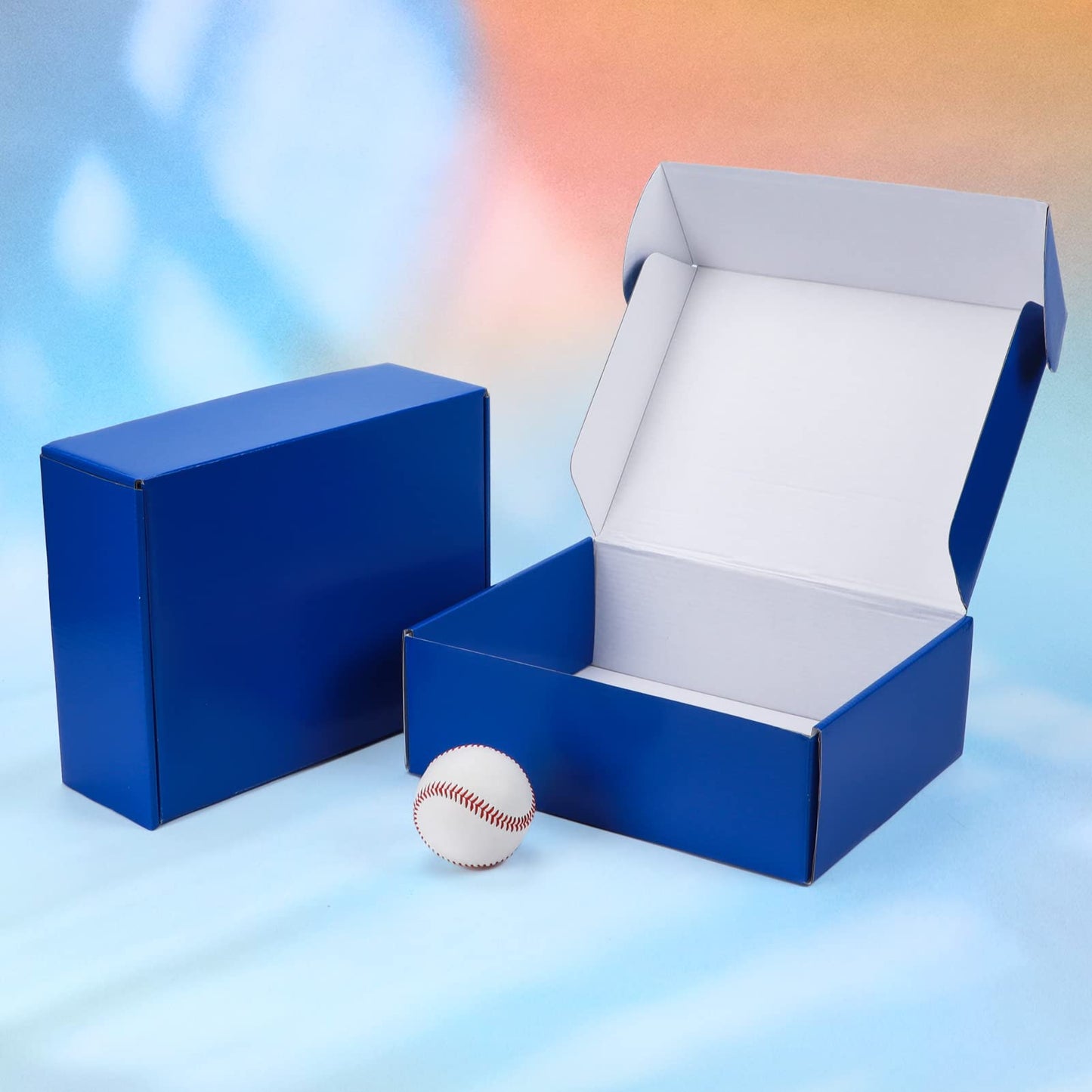 PHAREGE 12x9x4 inch Gift Shipping Boxes Bulk 6 Pack Blue, Tab Lock Tuck Top Mailing Boxes for Packaging Small Business, Medium Cardboard Mailer Boxes for Wrapping Present