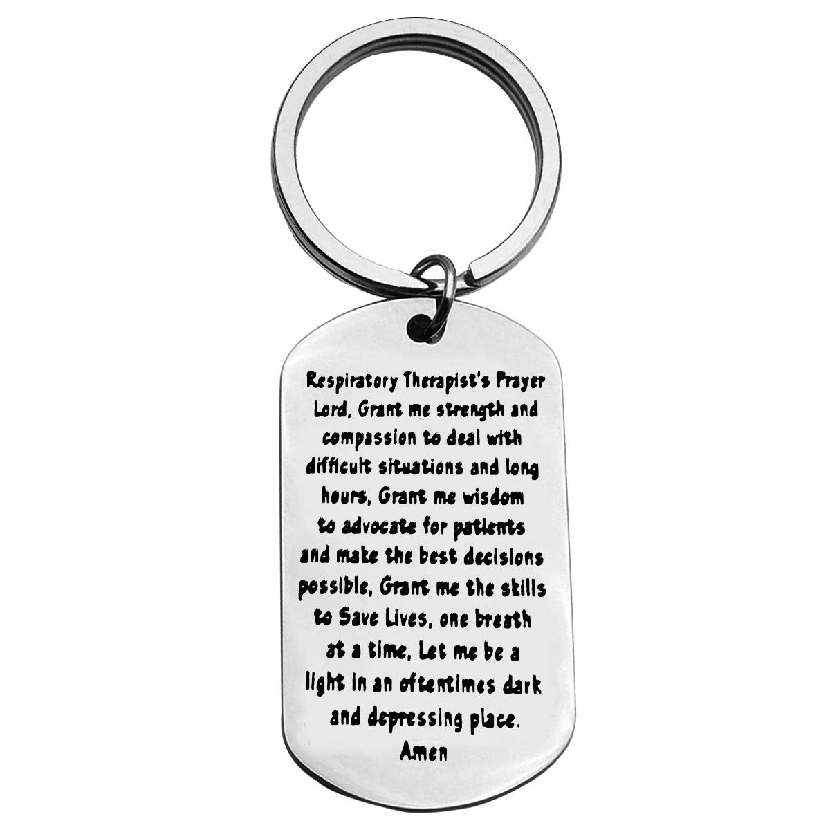Baipilu Respiratory Therapy Gifts for Men Women Therapist Prayer Keychain Respiratory Tech Keychain Gift for Graduates Birthday Graduation Present Therapist Present