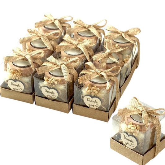 10 Pack Tealight Candle Holders Wedding Favors for Guests - Return Gifts Bridal Shower, Party Favors Adults for Guest, Thank You Gifts - Decorative for Table Centerpiece