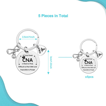 5 Pcs CNA Gifts CNA Keychain CNA Appreciation Gifts A Truly Great CNA is Hard to Find Keychain CNA Leaving Gifts CNA Retirement Gifts CNA Coworker Gifts CNA Week Gifts CNA Thank You Gifts