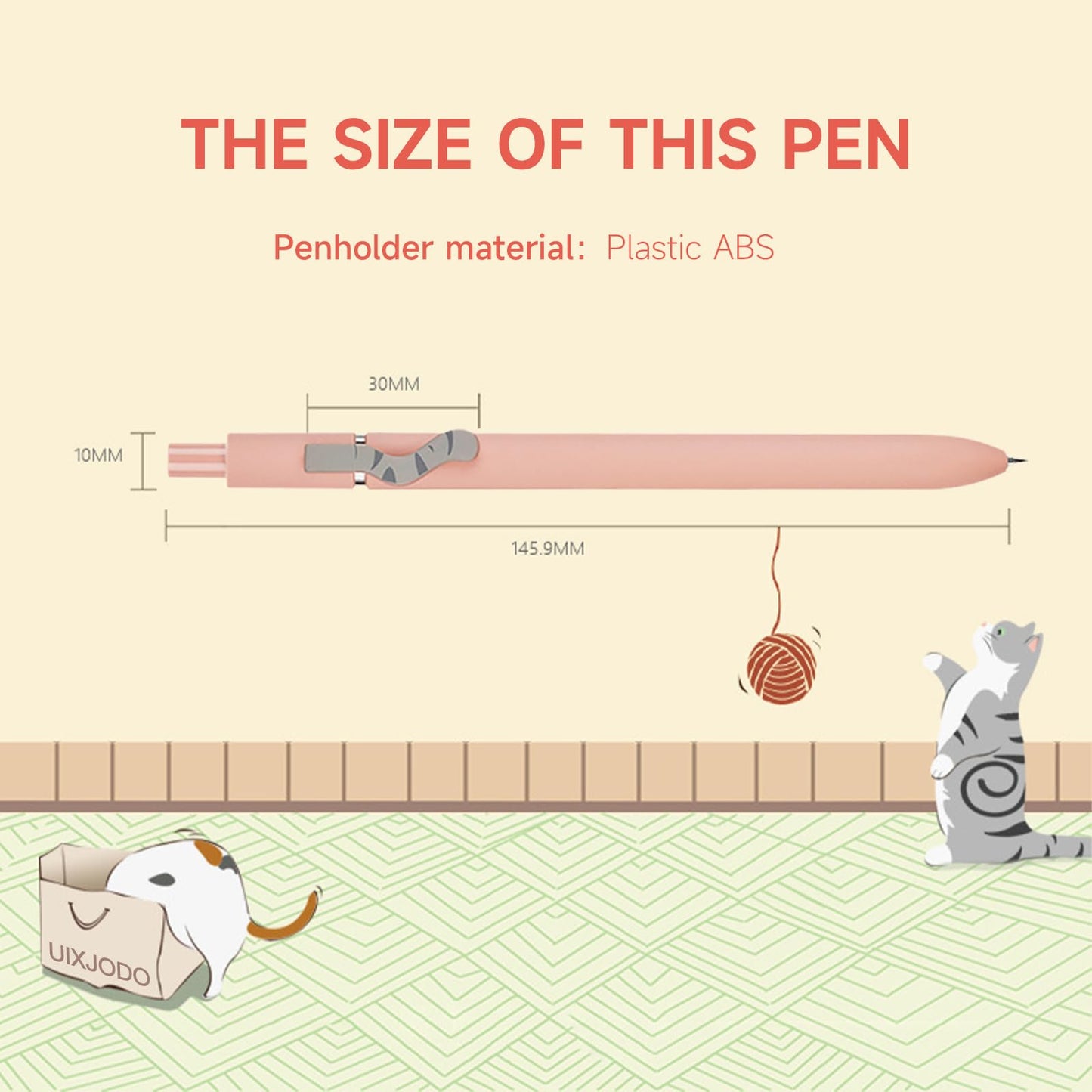 UIXJODO Cat Pens, 4 Pcs 0.5mm Cute Kawaii Black Ink Pens Fine Point Smooth Writing Pen, High-End Series Cat's Tail Retractable Pen for Journaling Note Taking (4 Pcs Cat)