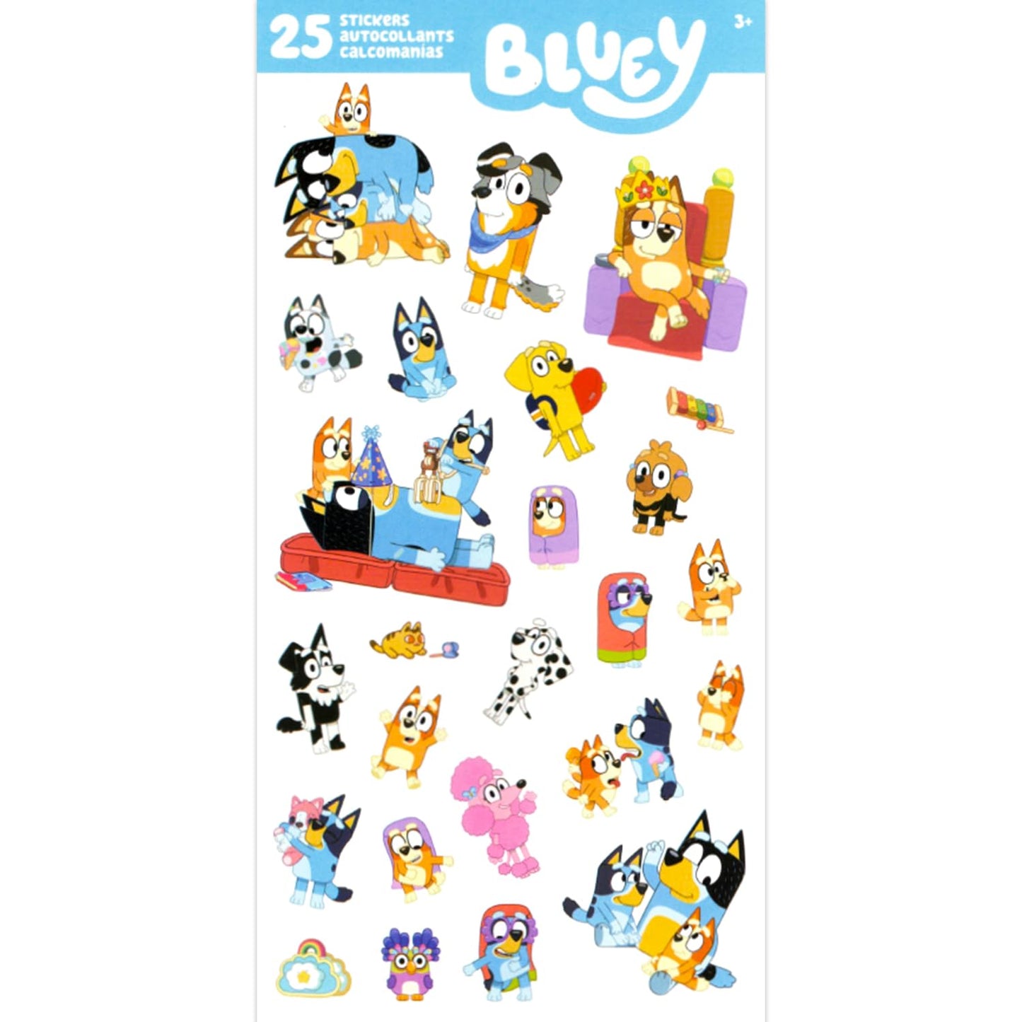 Bluey Party Favor Bags Set - Bundle with 12 Bingo Drawstring Bags for Kid and Stickers | Bluey Birthday Party Supplies