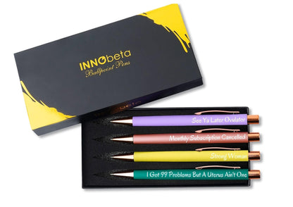 InnoBeta Hysterectomy Recovery Must Haves Pens, After Hysterectomy Recovery Gifts Basket, Ballpoint Pen Set of 4, Gift Ideas for Hysterectomy Surgery, Women, Mom, Wife