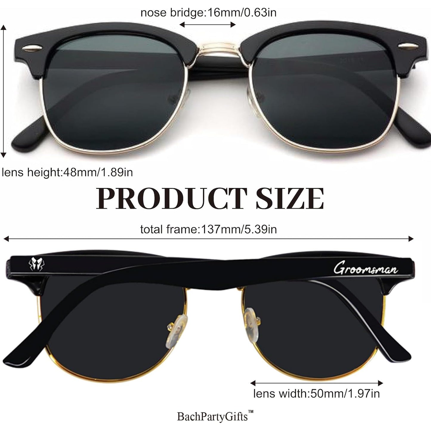 Groomsmen Sunglasses for Men - Wedding Sunglasses for Groomsman Proposal Gifts, Bachelor Party Favors