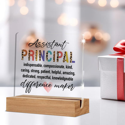 Assistant Principal Gifts for Women Men, Assistant Principal Appreciation Gifts Back to School, Unique Office Decorative Signs Plaque for Desk