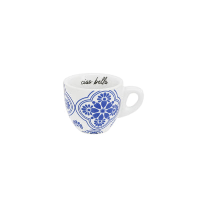 Pavilion Gift Company - Ciao Bella - 2.5 oz Stoneware Espresso Cup Saucer Mediterranean Summer Vibrant Drinkware