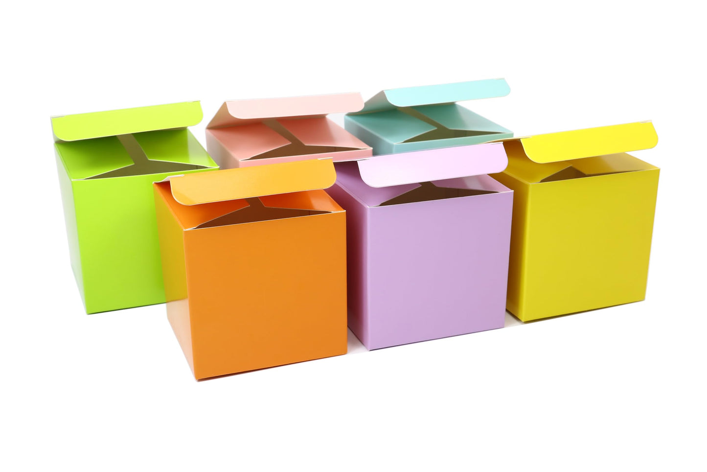 Oletx 24 Pcs Colorful Paper Gift Boxes, Small Candy Boxes Bulk, 3x3x3 inch Gift Box with Lids, Goodie Treat Boxes for Party Favors, Birthday Gifts, Wedding Gifts
