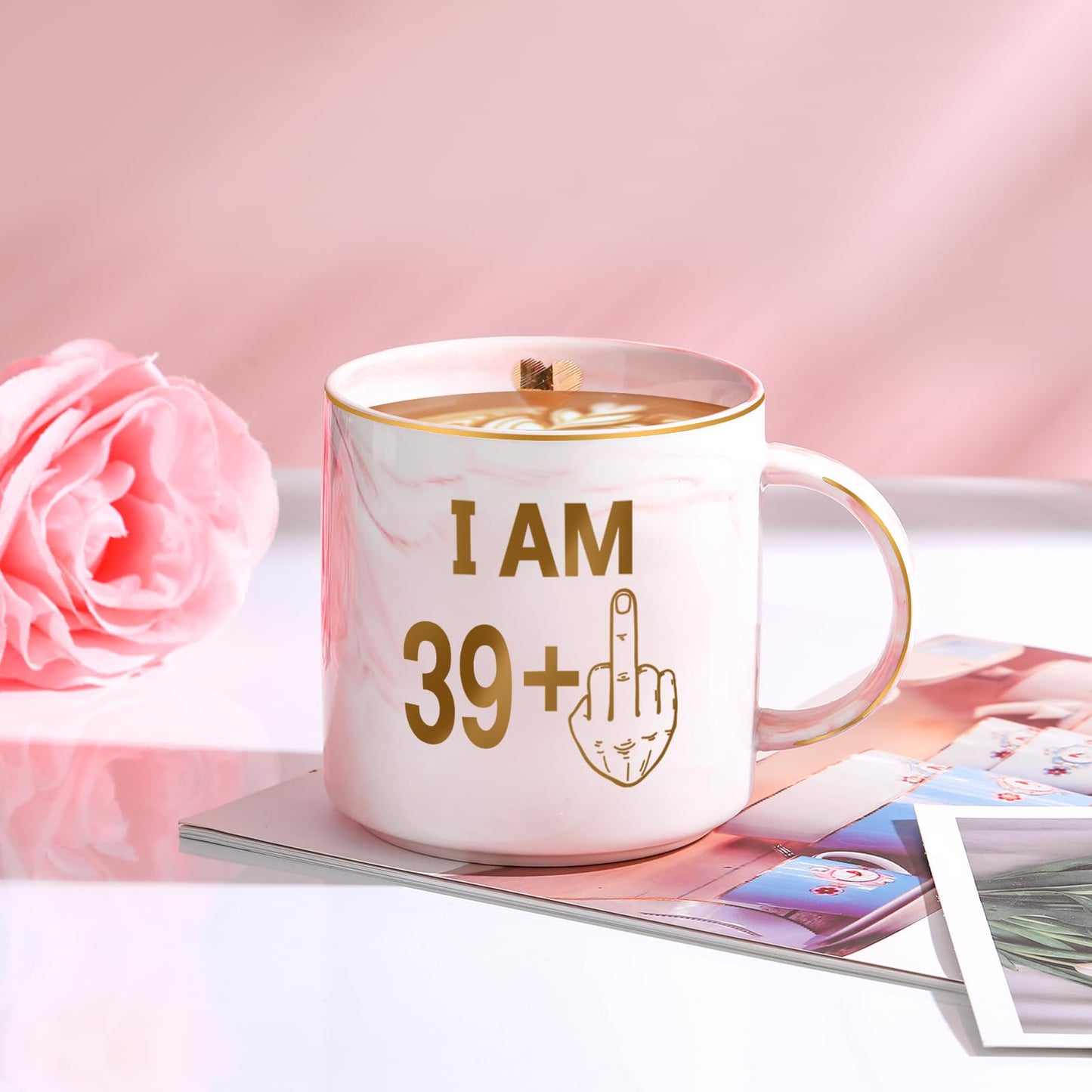 Pradnel 40th Birthday Gifts Women Funny 40 Year Old Birthday Gifts for Women 40 and Fabulous Decorations 40th Bday Gift Ideas for Woman 40s Her Best Friend - Coffee Mug Card Makeup Bag Toilet Paper