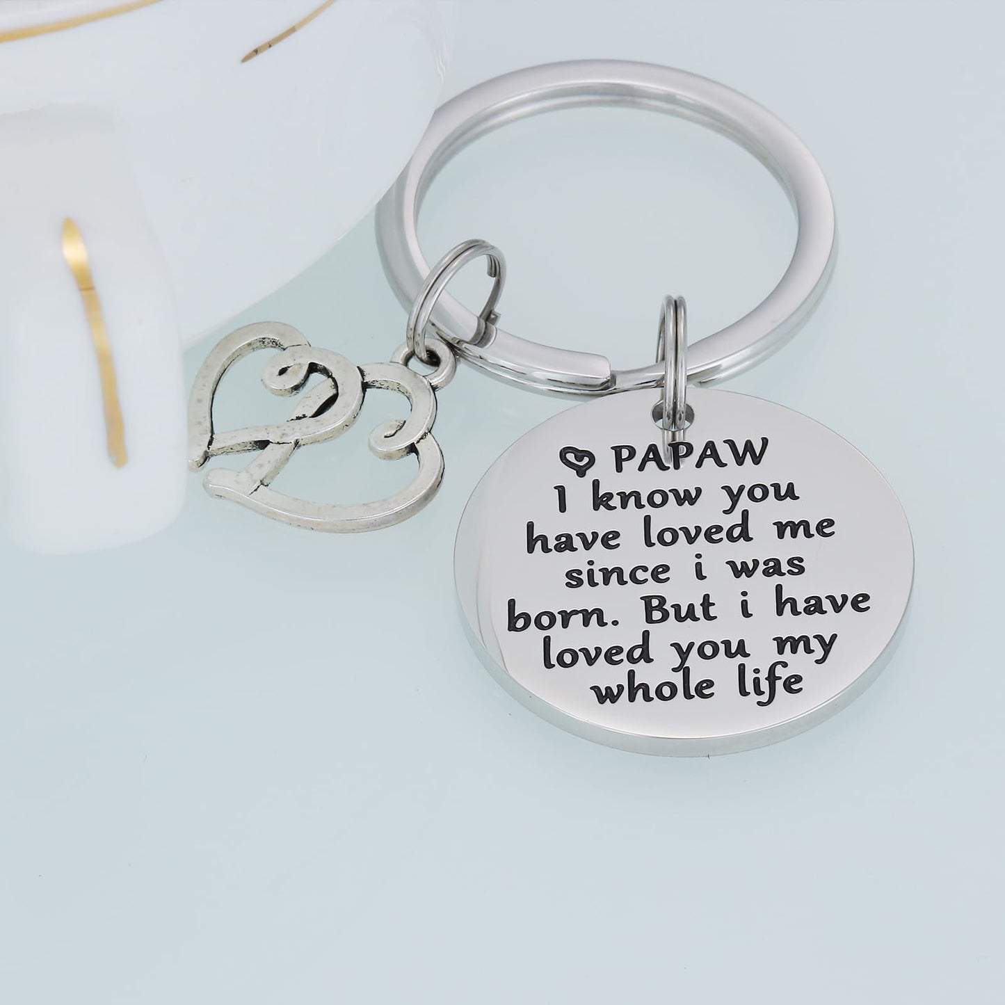 HUTIMY Papaw Keychain for Men - Grandkids Gift