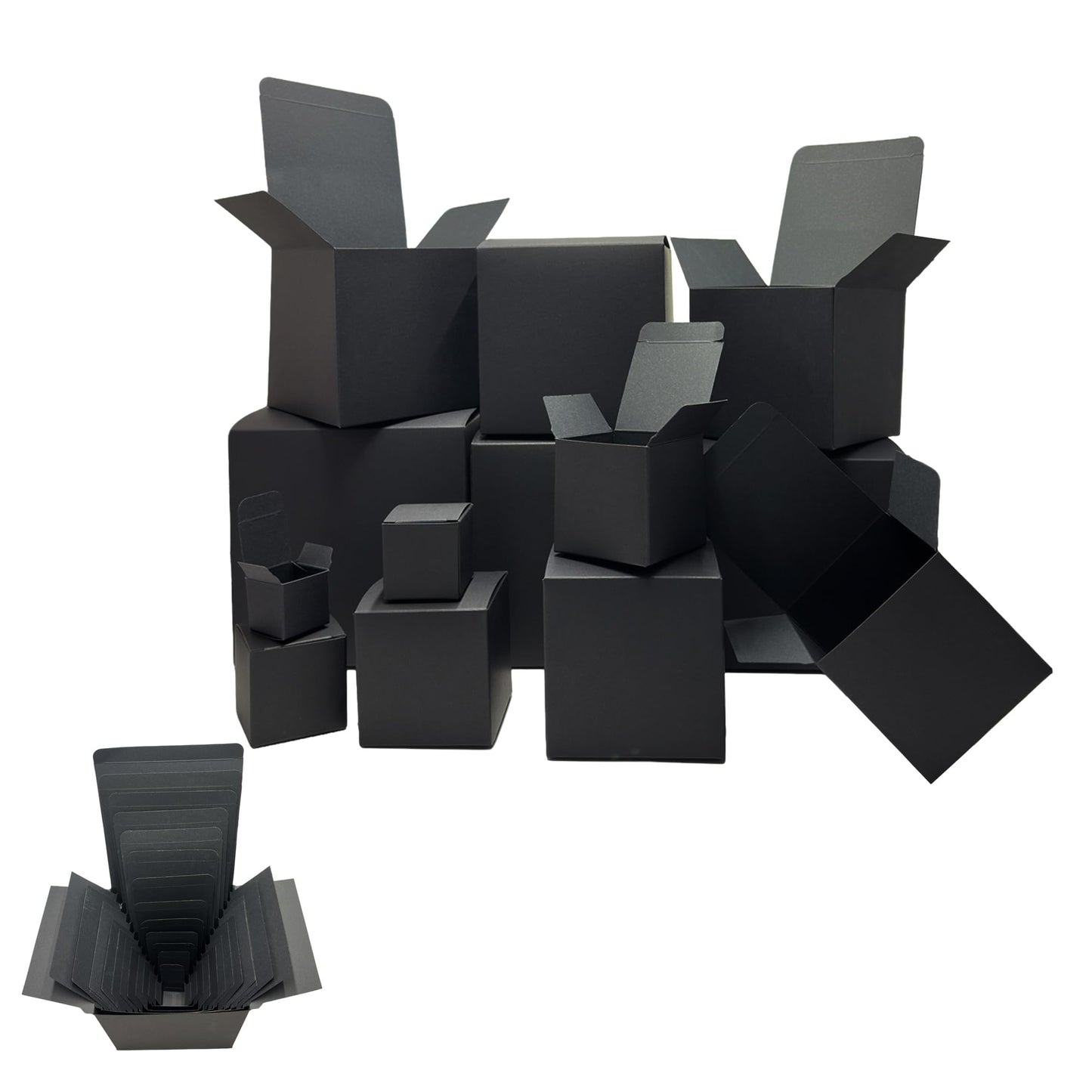Ketifertic 13PCS Black Surprise Nesting Boxes, Prank Gift Box Assorted Sizes, Funny Gag Gift for Birthday Party Weddings Halloween Anniversaries Christmas Holidays, 1.2-5.9 Inch