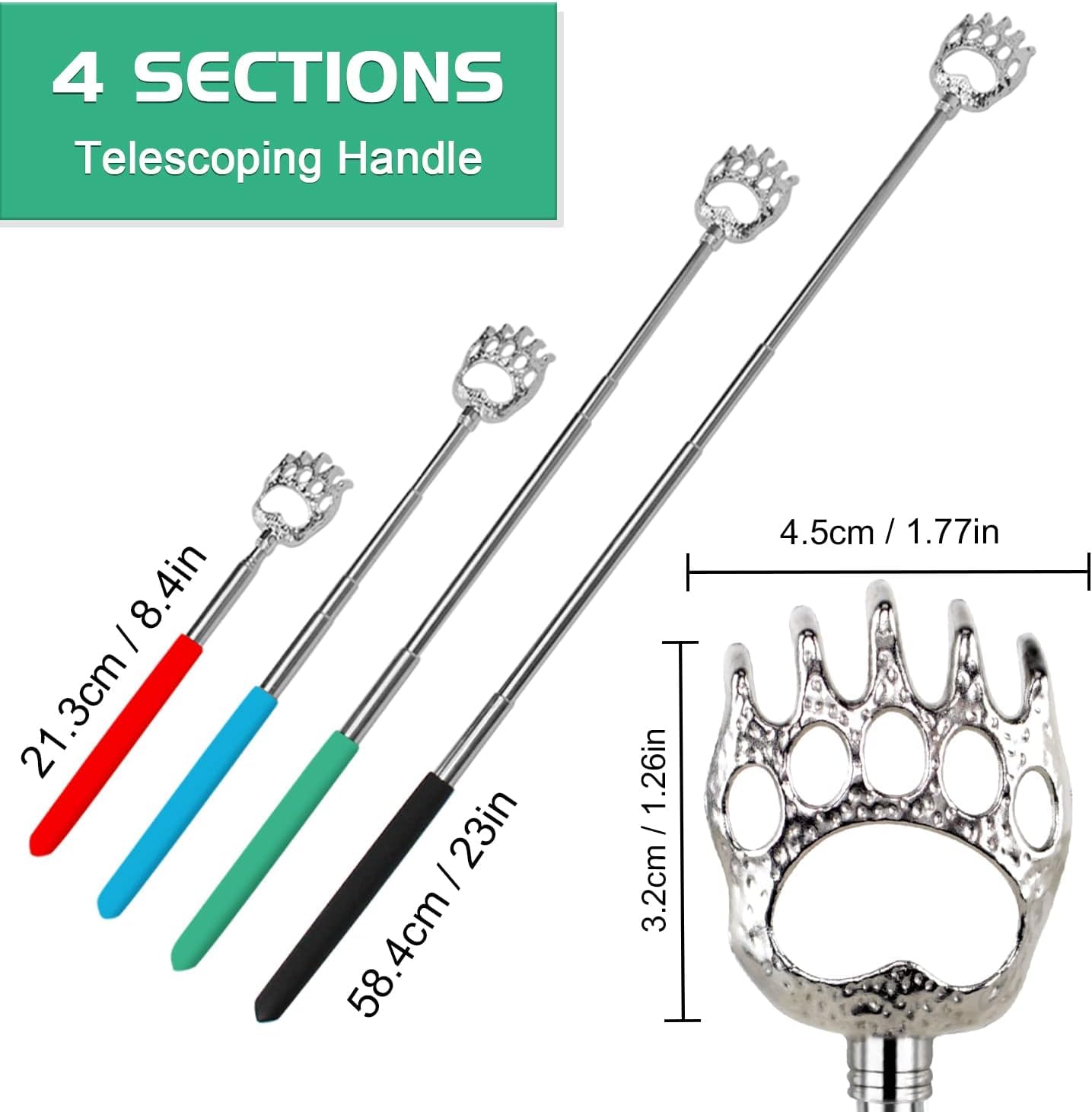 6 Pack Back Scratcher Fathers Day Dad Gifts, White Elephant Gifts for Adults, Stocking Stuffers for Men Women Teens, Prizes for Adults, Extendable Bulk Back Massager for Thanksgiving Birthday (Red)
