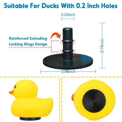 10Pcs Duck Plug - Rubber Duck Mount,Flock Locker Rubber Duck Holder for Jeep Dash and Fixed Display,Gift for Jeep Lover Includes Double Sided Stickers Inside (10PCS)