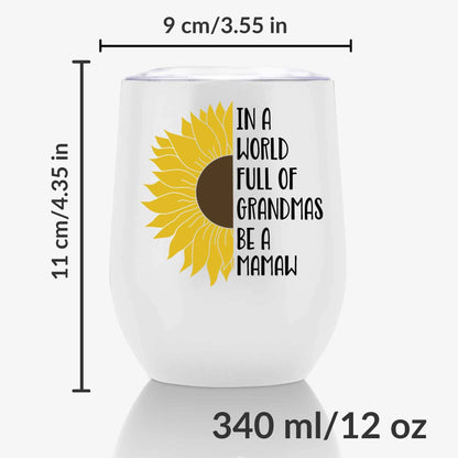 Onebttl Mamaw Gifts, Sunflower Grandma Gifts, 12oz Stainless Steel Insulated Tumbler for Sunflower Lovers, Perfect for Mother's Day, Birthday