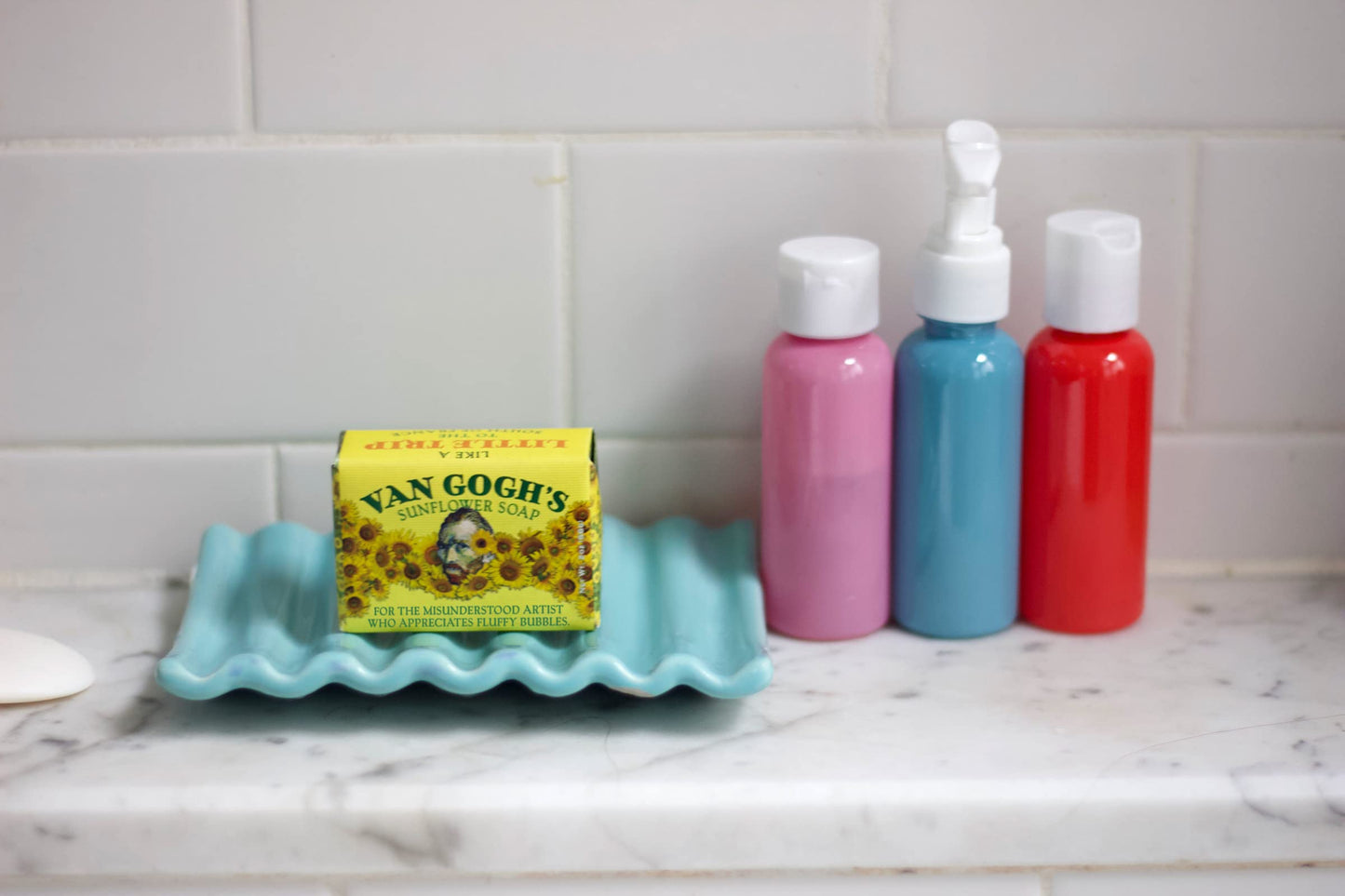 The Unemployed Philosophers Guild Vincent Van Gogh's Sunflower Soap - Made in the USA, 2oz (56g) Travel or Hotel Sized Guest Bar Soap