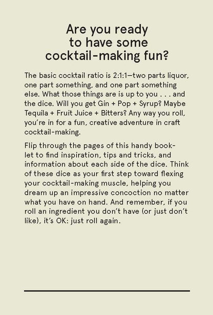 Cocktail Dice | Liquors, Mixers, & More | Roll for Over 200 Delicious Drink Combos!