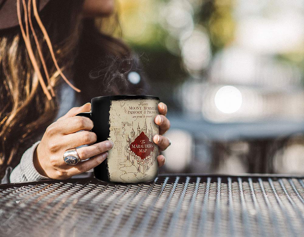 Morphing Mugs Harry Potter - Marauder's Map - I Solemnly Swear – 16 oz Large Ceramic Heat Sensitive Clue Mug – Full image revealed when HOT liquid is added MMUGC924