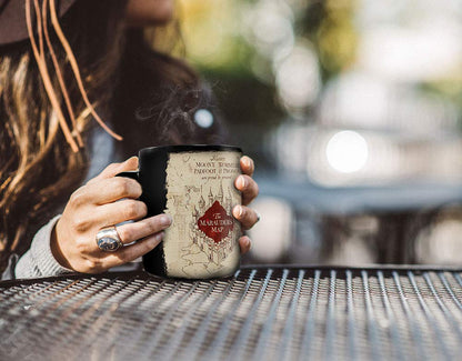 Morphing Mugs Harry Potter - Marauder's Map - I Solemnly Swear – 16 oz Large Ceramic Heat Sensitive Clue Mug – Full image revealed when HOT liquid is added MMUGC924