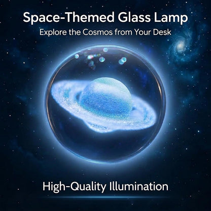 7 Pcs Planet Crystal Ball Night Light Lamp with LED Wooden Base, Astronomy Gifts,3D Galaxy Moon Saturn Crystal Ball Nightlight for Meditation Positive Energy Decoration Balls Set for Home