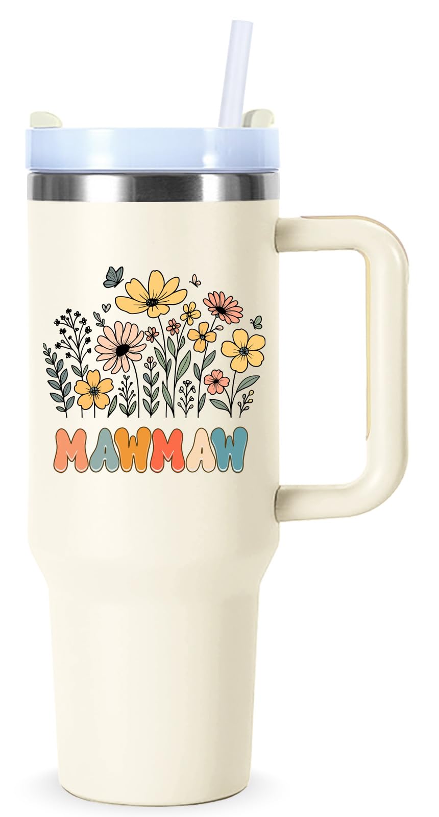 40 oz Mawmaw Cups Tumbler with Handle.40 oz Mawmaw Gifts for Grandma from Grandkids.40 oz Mawmaw Mothers Day Christmas Birthday Gifts Tumbler with Straw.