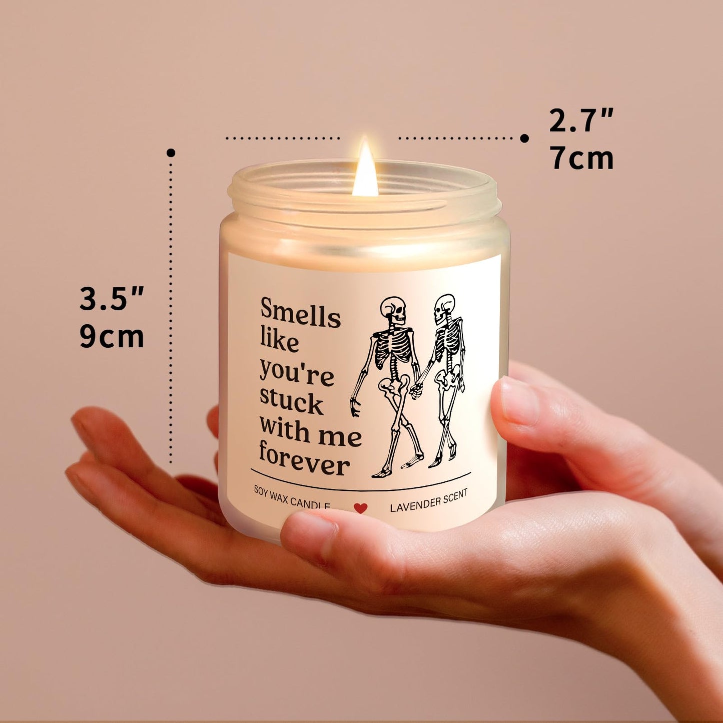 AceThrills Wife Gifts for Wife Birthday Gift Ideas, Girlfriend Birthday Gifts for Girlfriend, Anniversary Candle Gift for Women - 7 Oz Lavender Scented Candles (Stuck with Me Forever)