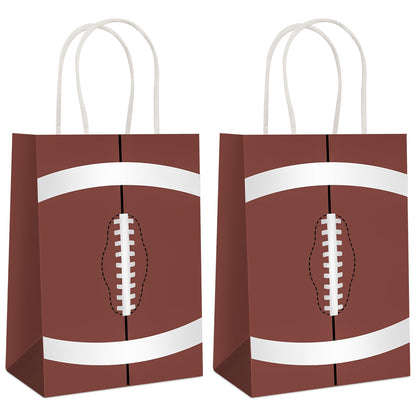 Hxezoc 12 Pieces Football Gift Bags with Handle, Paper Treat Candy Bag Sport Favor Bags for Football Theme Birthday Party Decoration Supplies