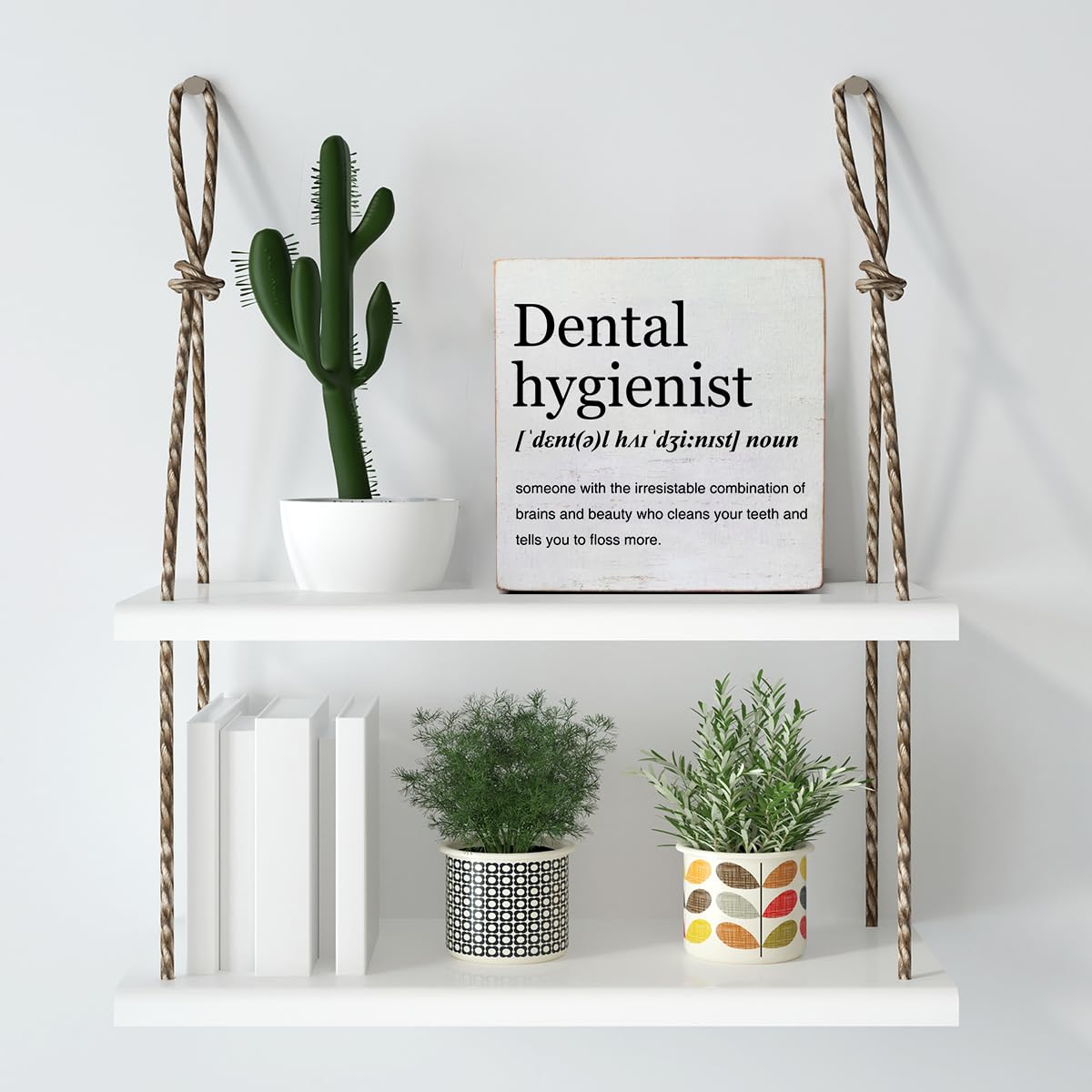 Dental Hygienist Gift Ideas Dental Hygienist Definition Art Wooden Box Sign Minimalist Desk Decorative Wooden Sign Home Office Decor for Table Shelf 5 x 5 Inches