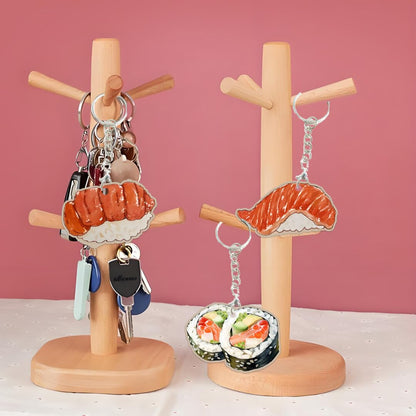 18 Pack Sushi Keychains Japanese Kawaii Fake Food Trinkets - Acrylic Yummy Sushi Keychain Gift Perfect For Lover Accessories,Asian Food Charm Decor, Purse Bag Decoration, Keychain Gift Set