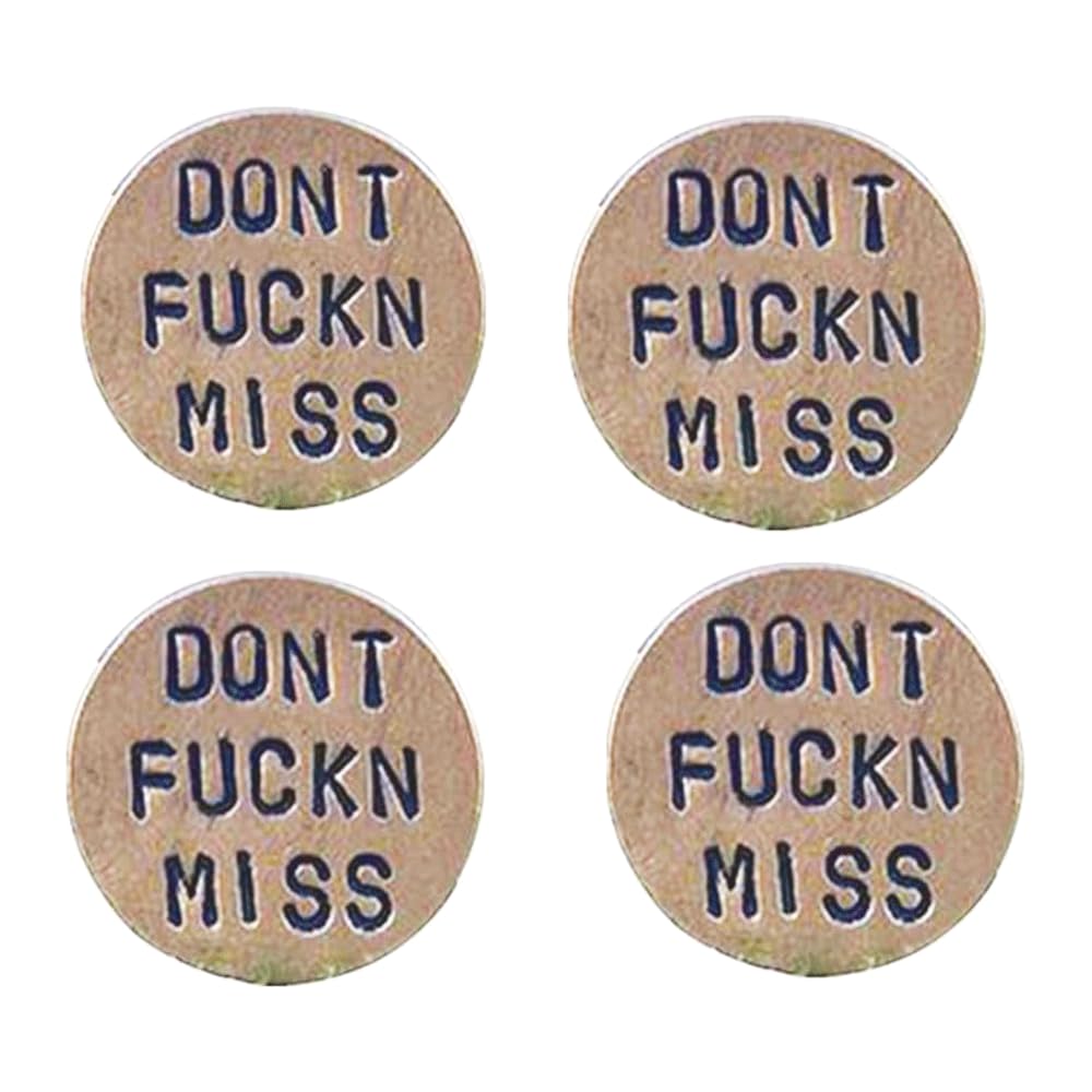 Funny Golf Ball Marker, for Men Adult Humor Novelty Golf Ball Markers with Funny Words, Unique Golf Gag Gifts for Men or Womsen Golfer, 4pcs Brown