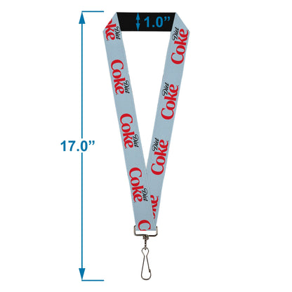 Buckle-Down The Coca-Cola Company Lanyard, Diet Coke Logo Light Gray Black Red, Elastic