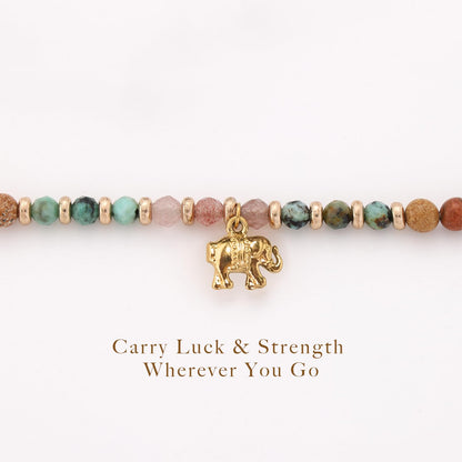 Pavolini Elephant Gifts for Women, Mother’s Day Gifts for Mom, Inspirational Bracelet, Natural Healing Stone Elephant Bracelet, New Beginnings Gift, Friendship Gift for Women