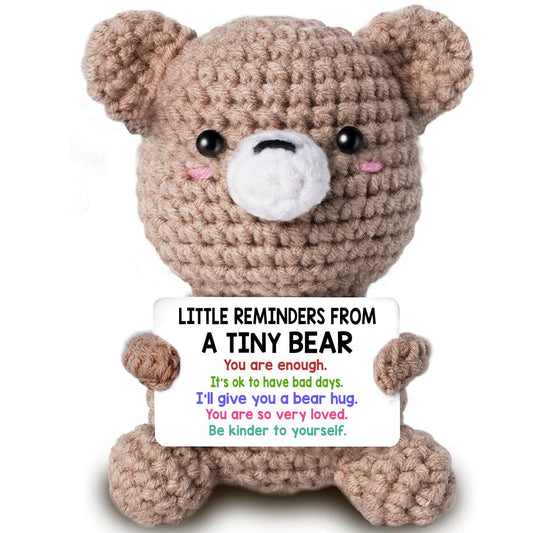 Emotional Support Crochet Bear Handmade Crochet Bears Get A Hug Bear Gifts for Women Friends Coworker